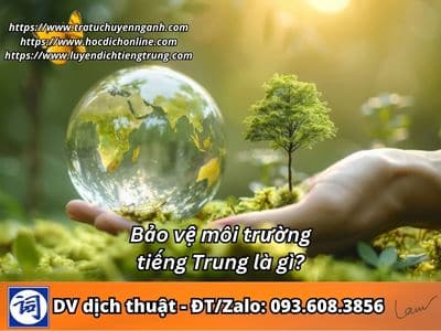 Bảo vệ môi trường tiếng Trung là gì?