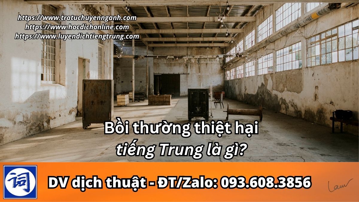 Bồi thường thiệt hại tiếng Trung là gì?