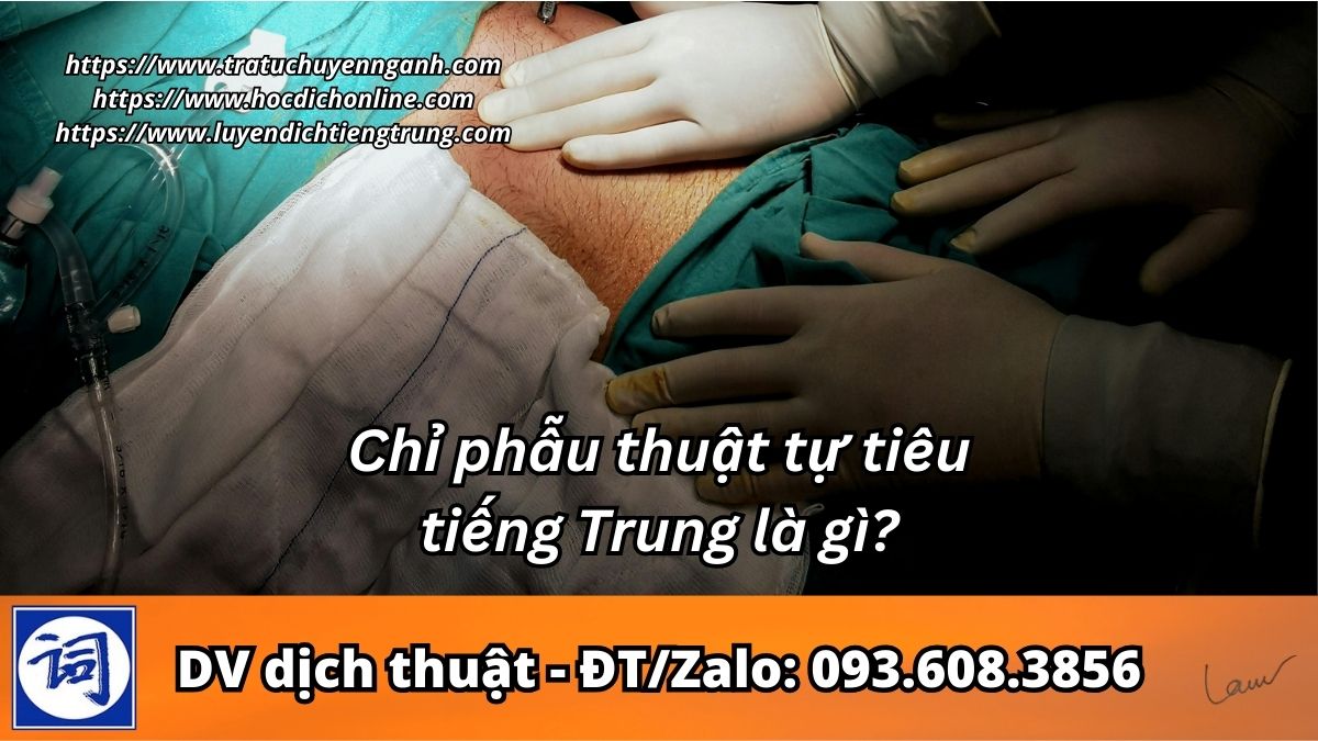 Chỉ phẫu thuật tự tiêu tiếng Trung là gì?