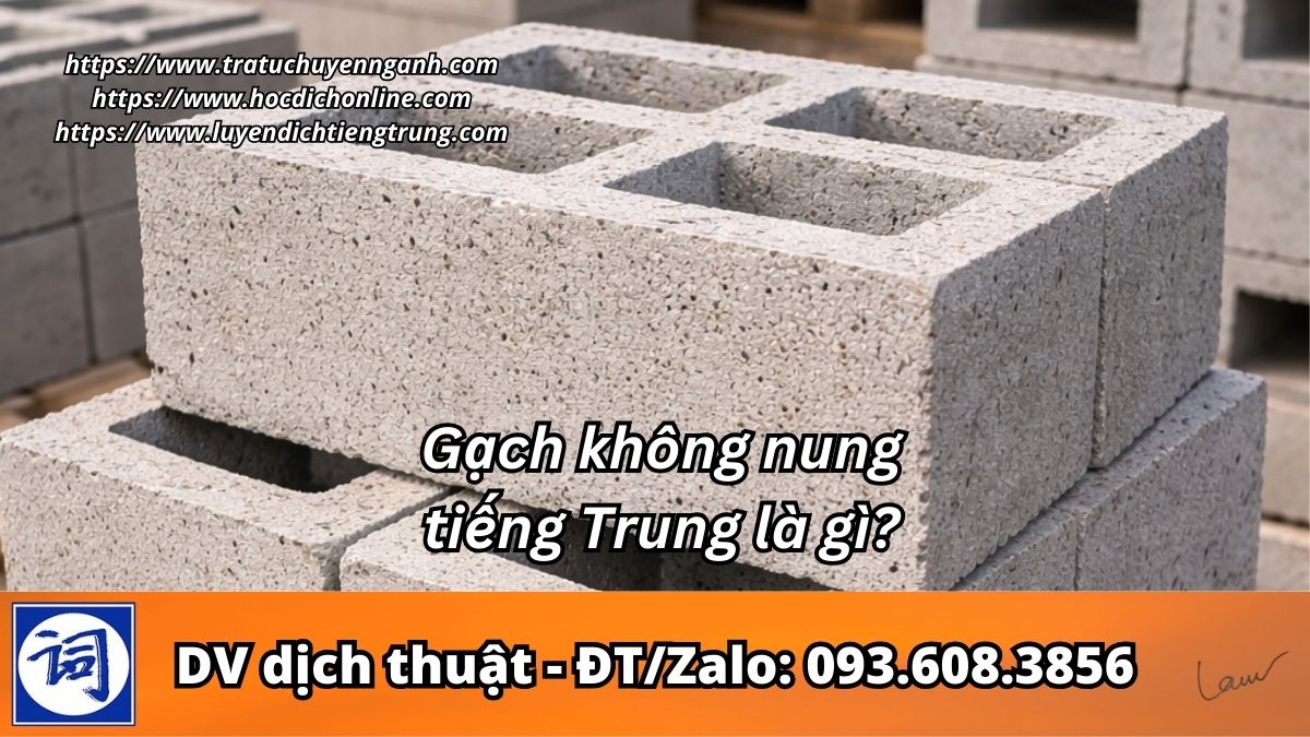Gạch không nung tiếng Trung là gì? 1 Gạch không nung tiếng Trung là gì?