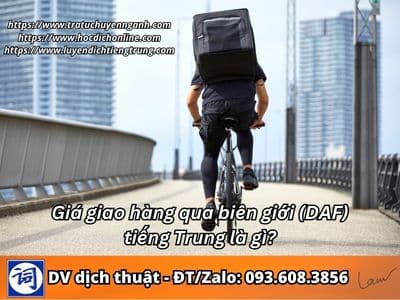 Giá giao hàng qua biên giới tiếng Trung là gì?