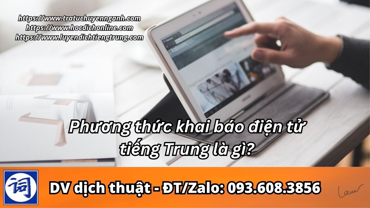 Phương thức khai báo điện tử tiếng Trung là gì?
