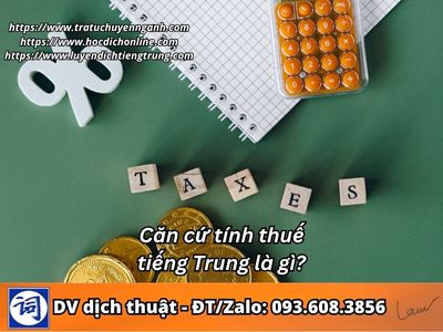 Căn cứ tính thuế tiếng Trung là gì?