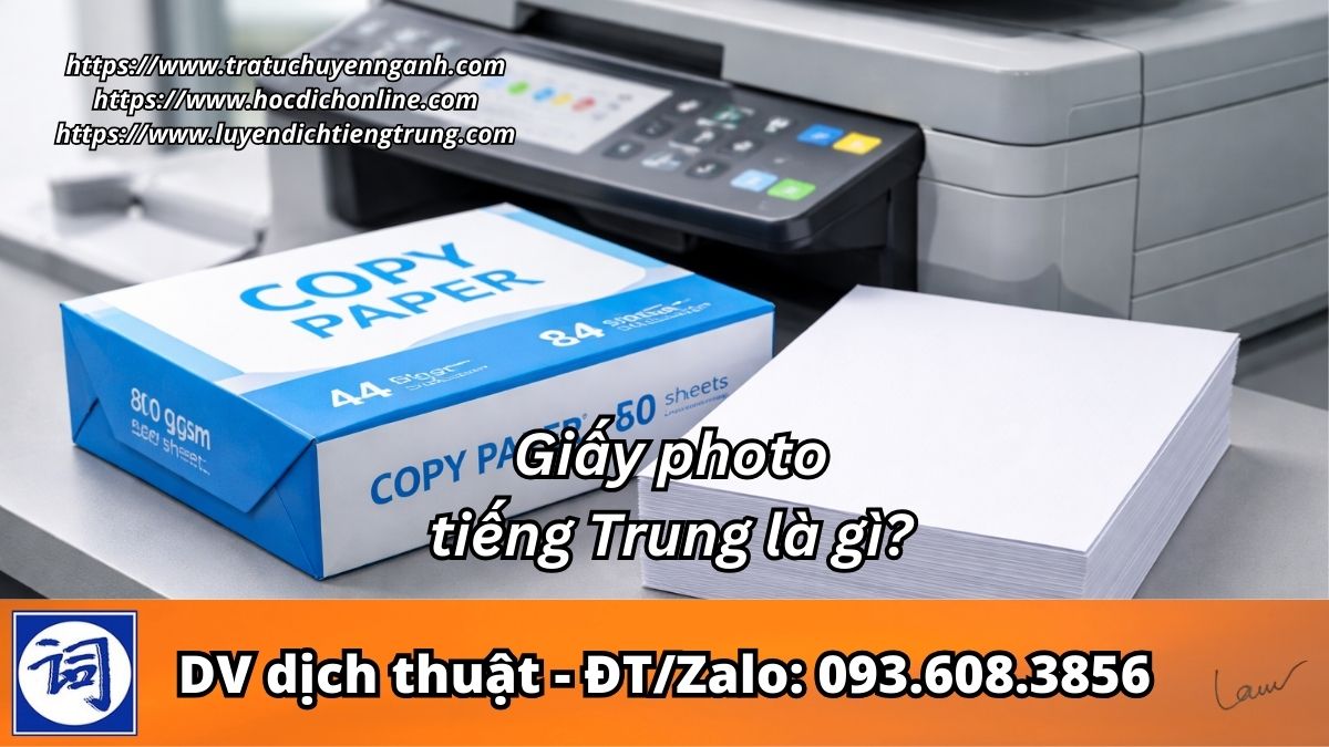 Giấy photo tiếng Trung là gì?