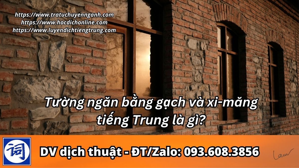 Tường ngăn bằng gạch và xi-măng tiếng Trung là gì? 1 Tường ngăn bằng gạch và xi-măng tiếng Trung là gì?