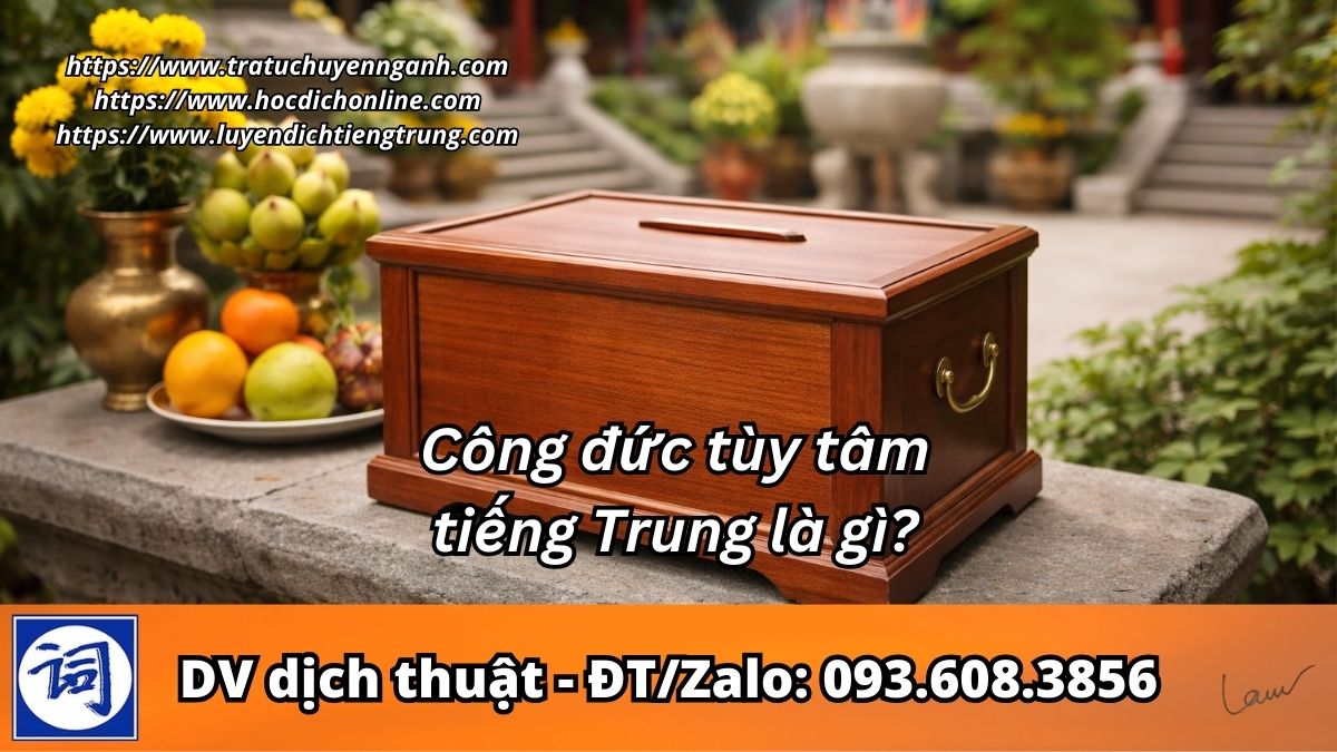 Công đức tùy tâm tiếng Trung là gì?