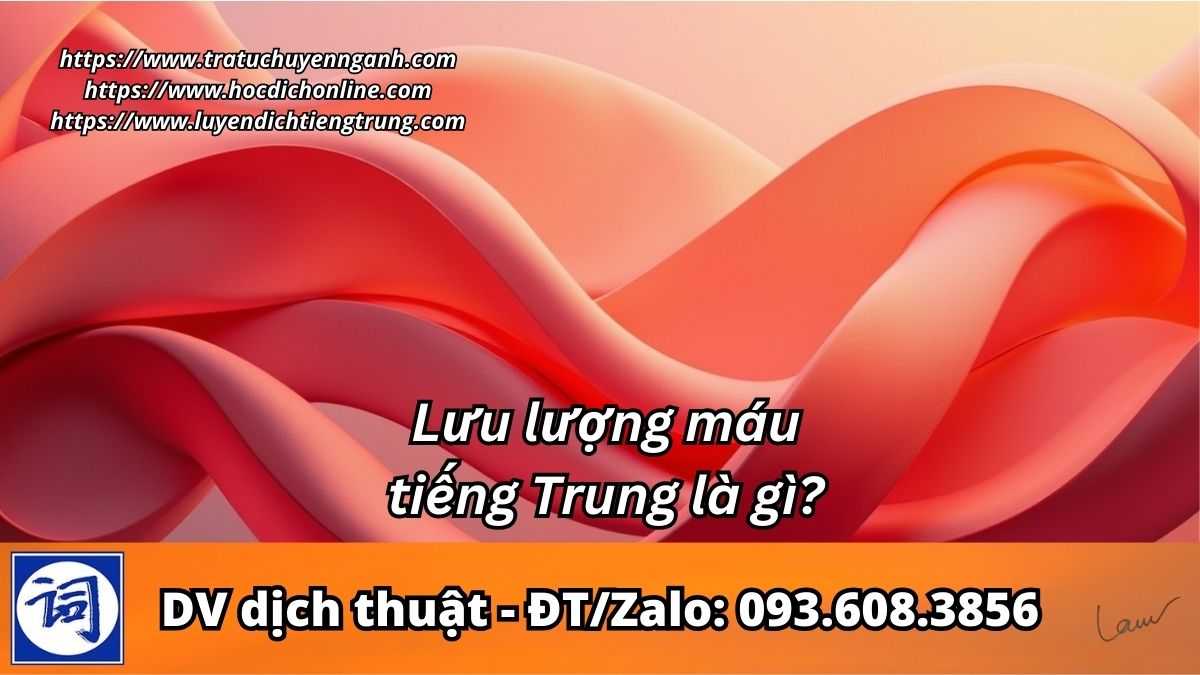 Lưu lượng máu tiếng Trung là gì?