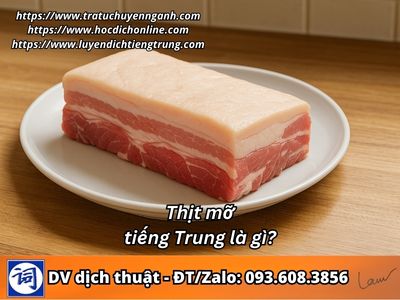 Thịt mỡ tiếng Trung là gì?