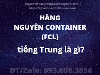Hàng nguyên container (FCL) tiếng Trung là gì?