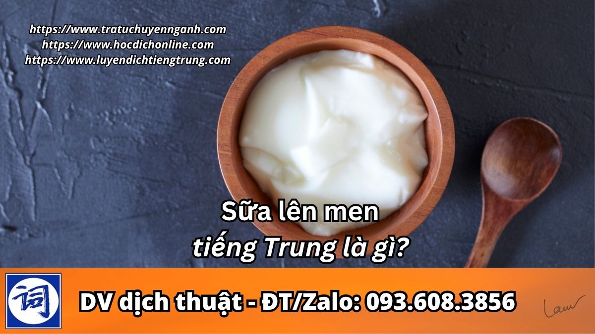 Sữa lên men tiếng Trung là gì? 3 Sữa lên men tiếng Trung là gì?