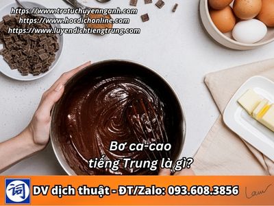 Bơ ca cao tiếng Trung là gì?