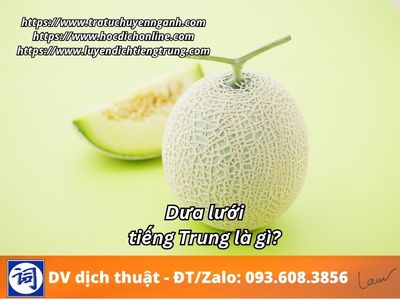 Dưa lưới tiếng Trung là gì?