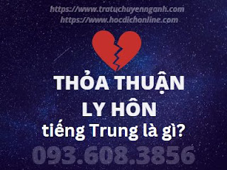 Thỏa thuận ly hôn tiếng Trung là gì?