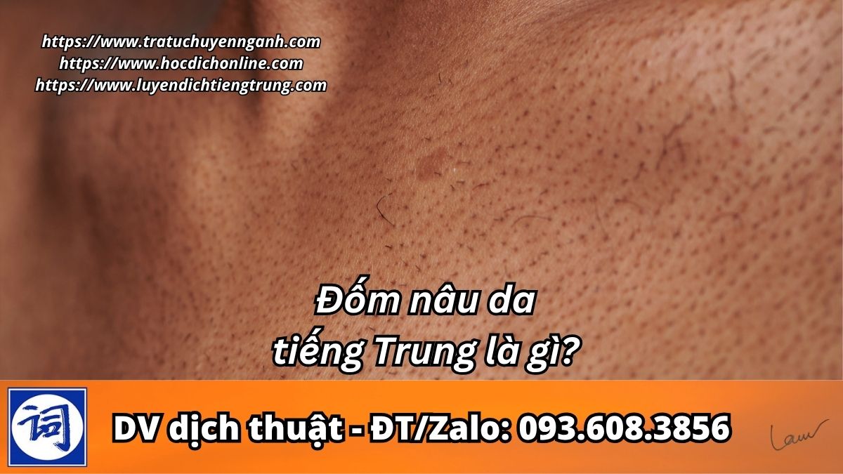 Đốm nâu da tiếng Trung là gì?