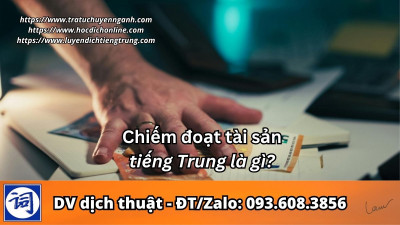 Chiếm đoạt tài sản tiếng Trung là gì?
