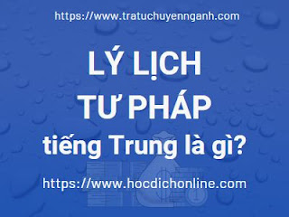 Lý lịch tư pháp tiếng Trung là gì?