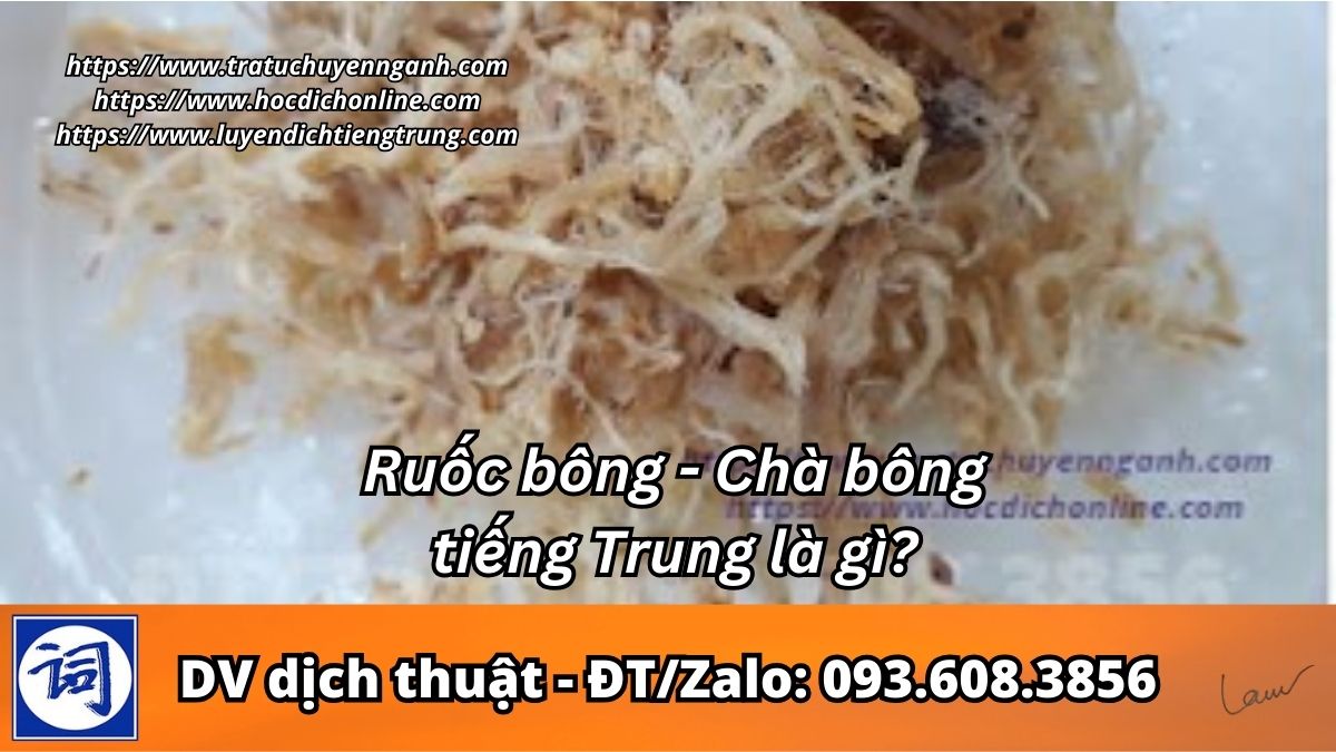 Ruốc bông – chà bông tiếng Trung là gì?