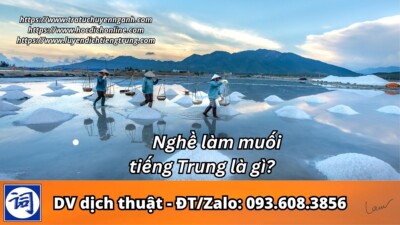 Nghề làm muối tiếng Trung là gì?