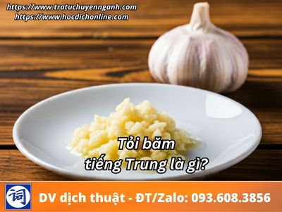 Tỏi băm tiếng Trung là gì?