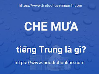 Che mưa tiếng Trung là gì? 4 Che mưa tiếng Trung là gì?