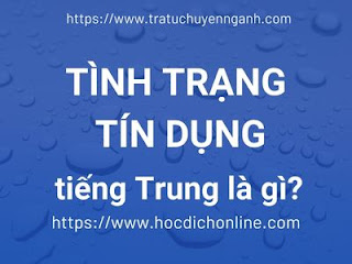 Tình trạng tín dụng tiếng Trung là gì?