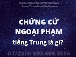 Chứng cứ ngoại phạm tiếng Trung là gì? 3 Chứng cứ ngoại phạm tiếng Trung là gì?