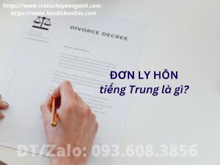 Đơn ly hôn tiếng Trung là gì? 9 Đơn ly hôn tiếng Trung là gì?