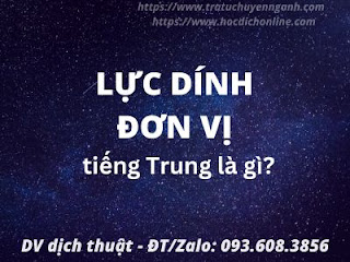 Lực dính đơn vị tiếng Trung là gì? 6 Lực dính đơn vị tiếng Trung là gì?