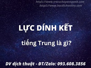 Lực dính kết tiếng Trung là gì? 1 Lực dính kết tiếng Trung là gì?