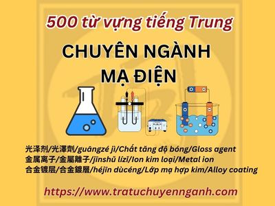 500 từ ngành MẠ ĐIỆN tiếng Trung